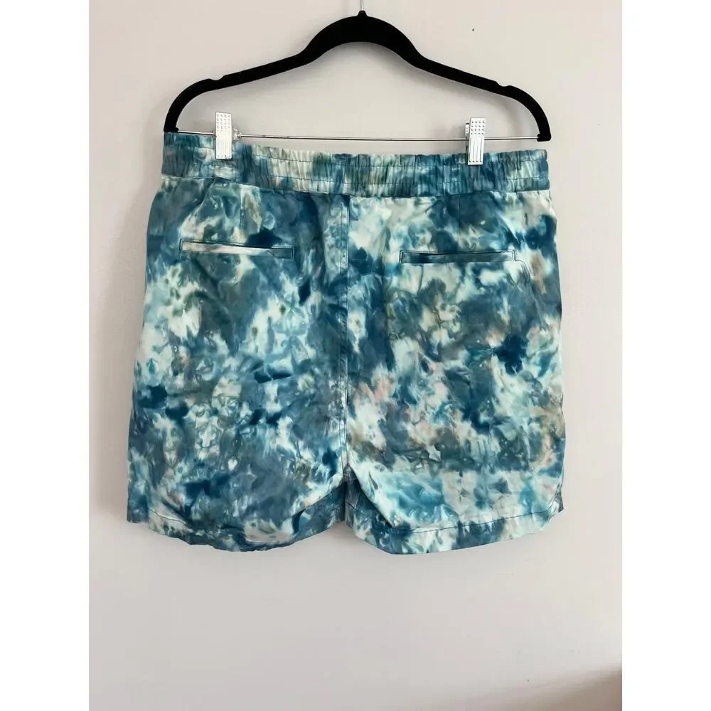 Corridor Swim Trunks Men L Blue Tie Dye Elastic Waist Mesh Lined Shorts - Picture 2 of 8